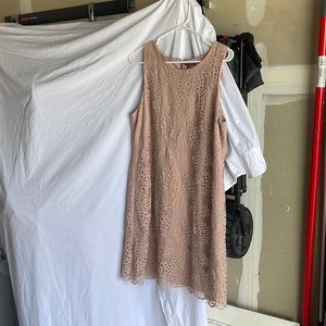 Vince Camuto eyelet patterned dress